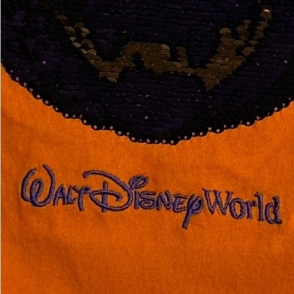 Disney Parks youth L Halloween tee, flip sequins, Mickey pumpkin, fall - Picture 2 of 6